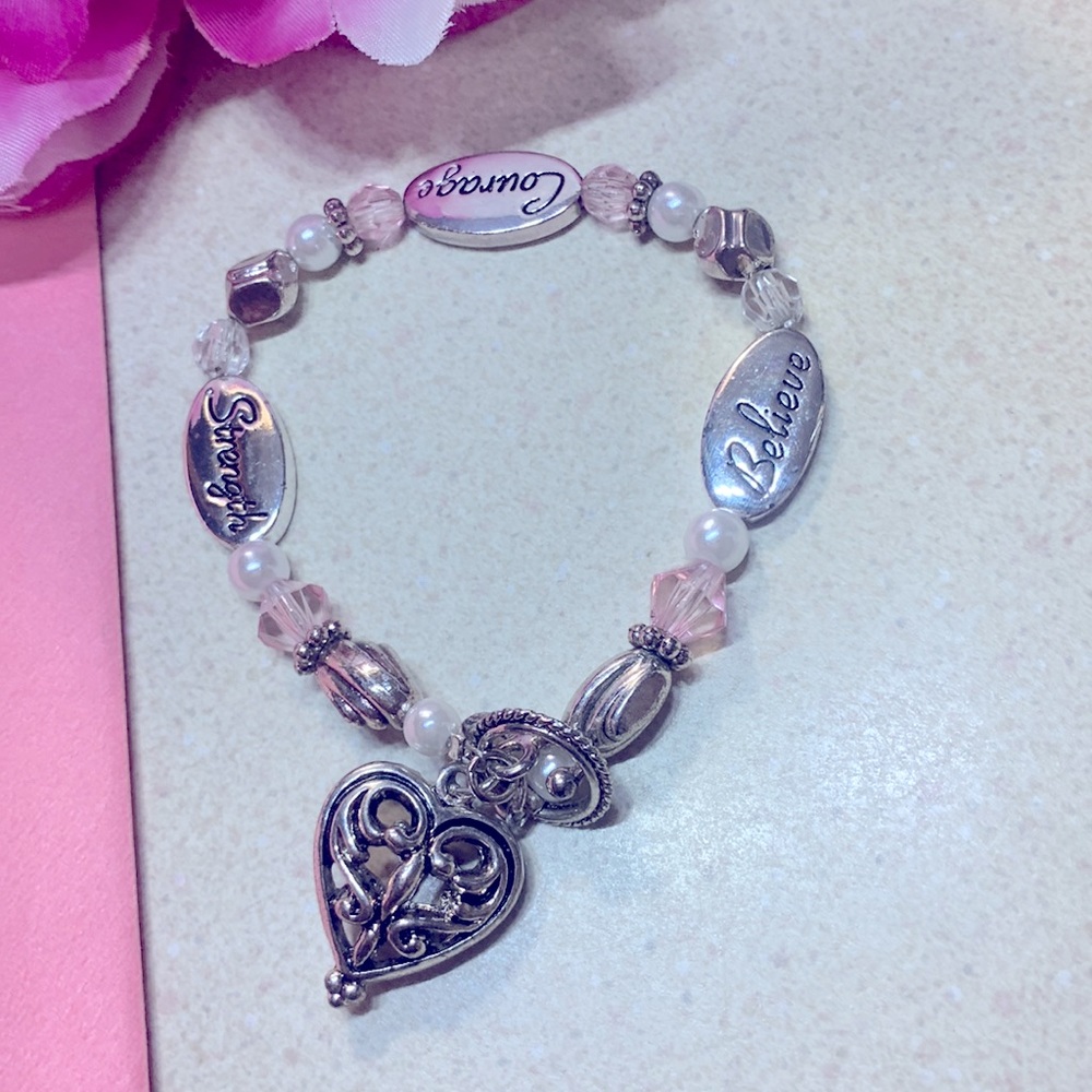 “Inspiration Charm Bracelet” BELIEVE / COURAGE / STRENGTH  “NWT”